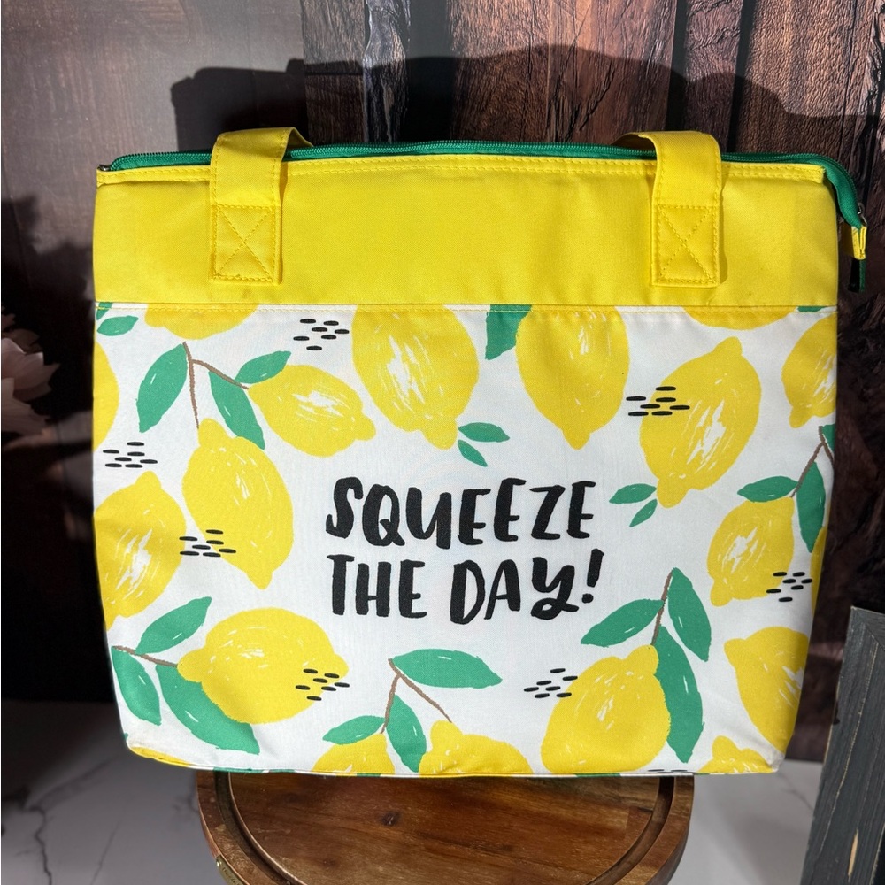 Yellow Lemon Print Tote Bag